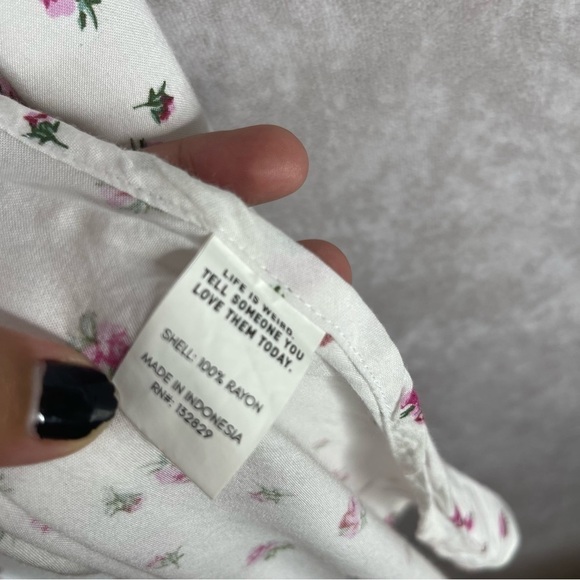 LPA Darlin Smocked Romantic Floral White Maxi Dress Women's Size XS - Picture 6 of 8